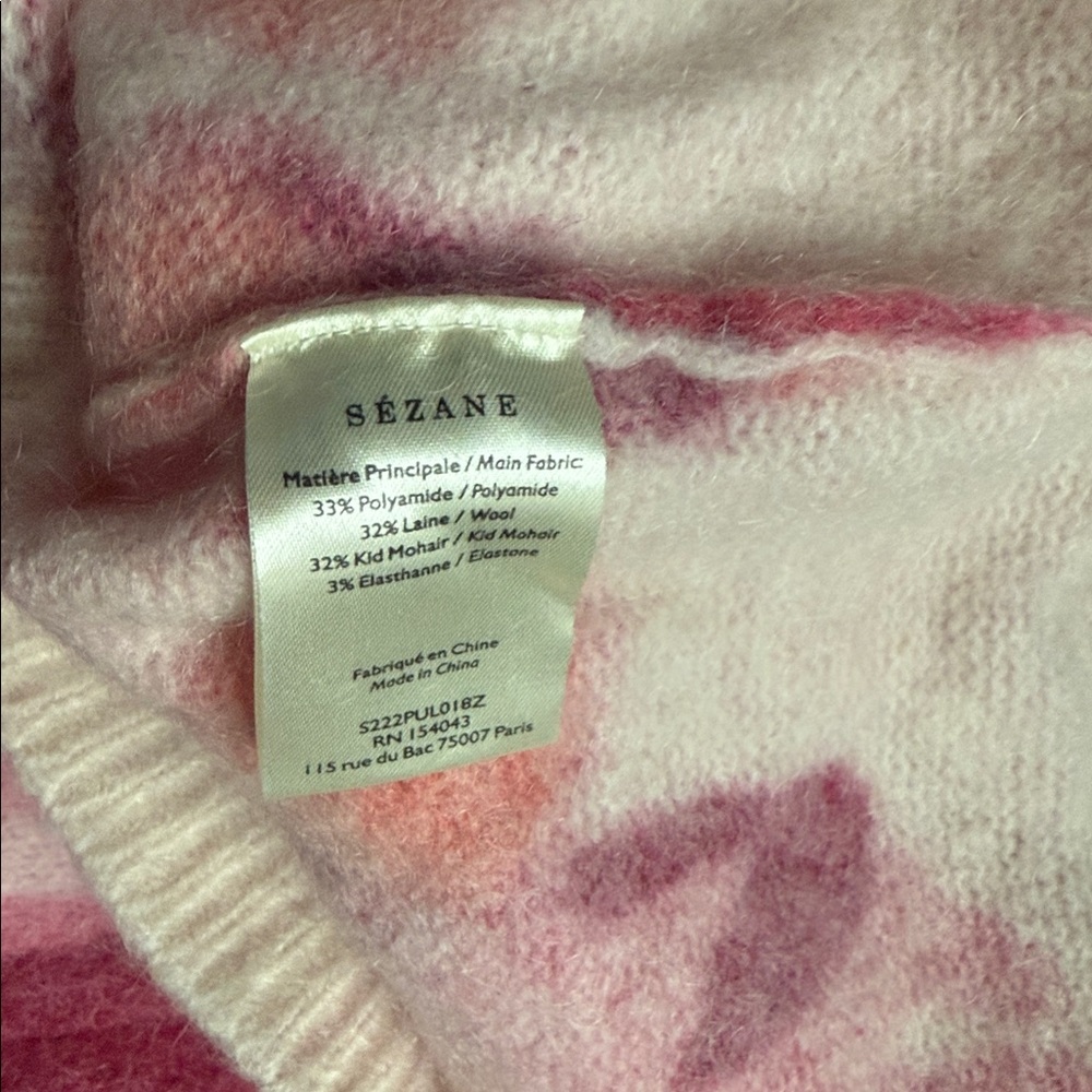 Sezane Pink & Coral Crewneck Sweater - Picture 9 of 9